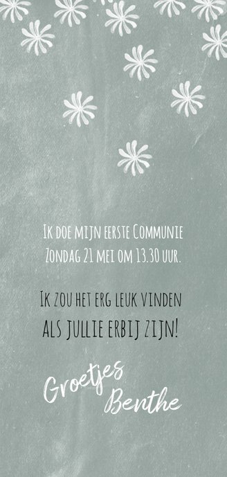 Moderne, lieve communiekaart voor een meisje met foto 3