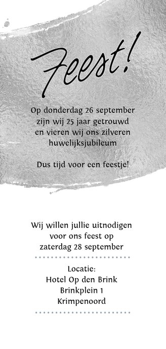 Mooie uitnodiging voor 25-jarig zilveren jubileum 3