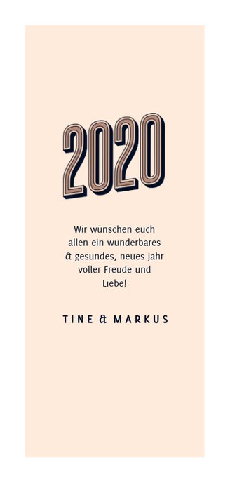 Neujahrskarte Retrolook mit Foto Rückseite