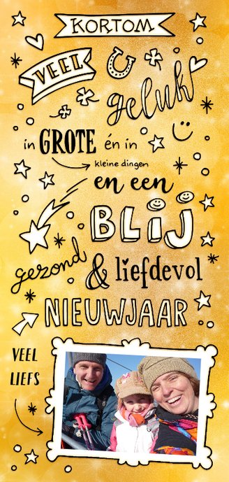 Nieuwjaar goud geletterd Achterkant