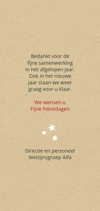 Nieuwjaar Laten we samen een mooi jaar maken Achterkant