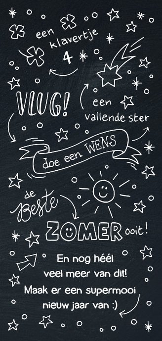 Nieuwjaar schoolbord enkel Achterkant
