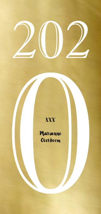 Nieuwjaarskaart 2020 goud Achterkant