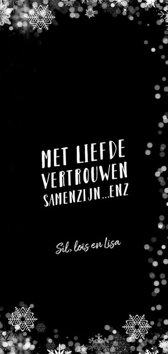 Nieuwjaarskaart, flitsende sterren met 2 foto's 3