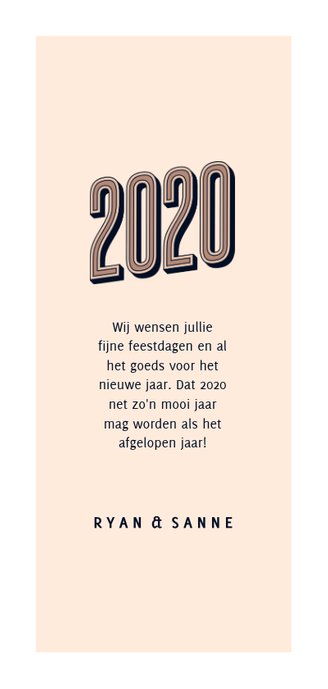 Nieuwjaarskaart foto retro 2020 happy new year Achterkant