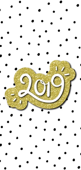 Nieuwjaarskaart 'Hello New Year' met glitter en stipjes 2