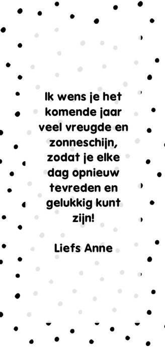 Nieuwjaarskaart 'Hello New Year' met glitter en stipjes 3
