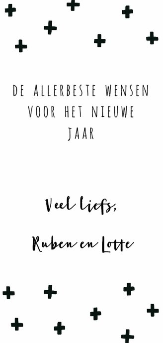 Nieuwjaarskaart lang "hart" Achterkant