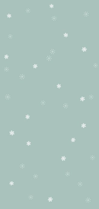 Nieuwjaarskaart met zachtgroene achtergrond en sneeuwsterren Achterkant