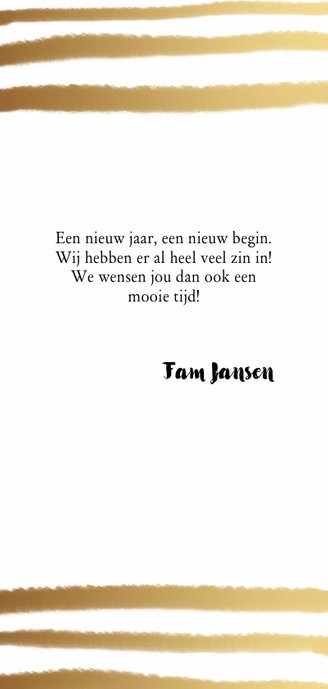 Nieuwjaarskaart The best streep Achterkant