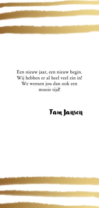 Nieuwjaarskaart the best streep Achterkant