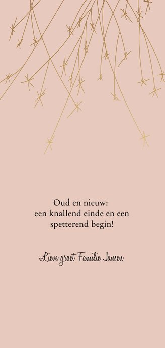 Nieuwjaarskaart vuurwerk happy new year Achterkant