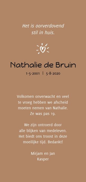Rouw bedankt only the good die young Achterkant