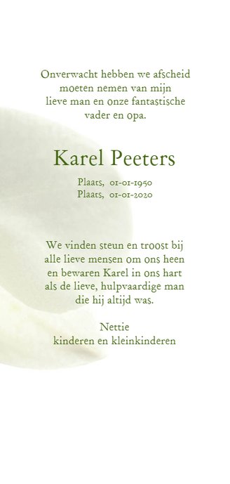 Rouwkaart witte bloemen 3