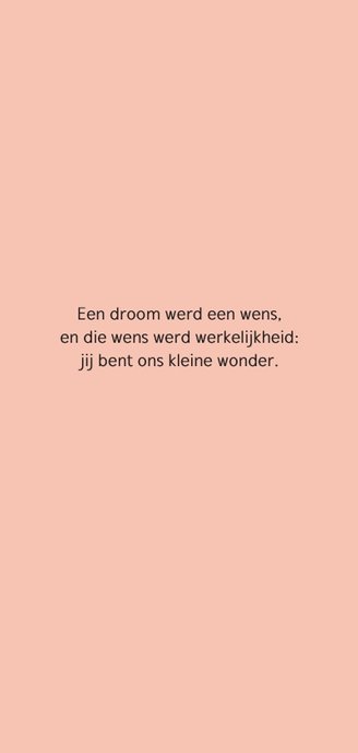 Roze geboortekaartje met witte sterretjes en label 2