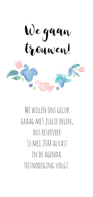 Save the date, aquarel bloemen 3