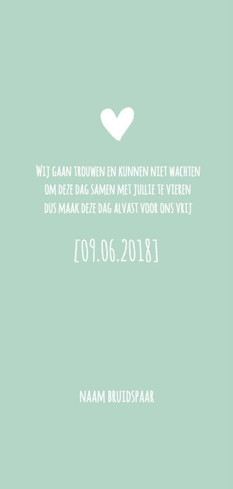 Save the date - lang Achterkant