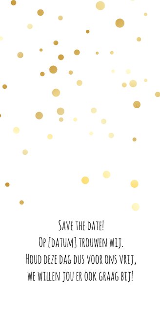 Save the date - langwerpig Achterkant