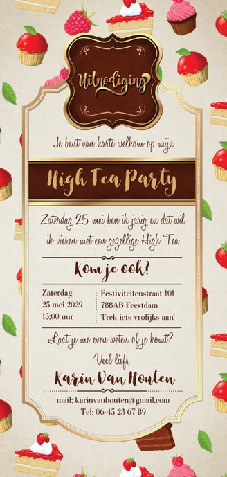 Smakelijke uitnoding met taartjes en cupcakes 3