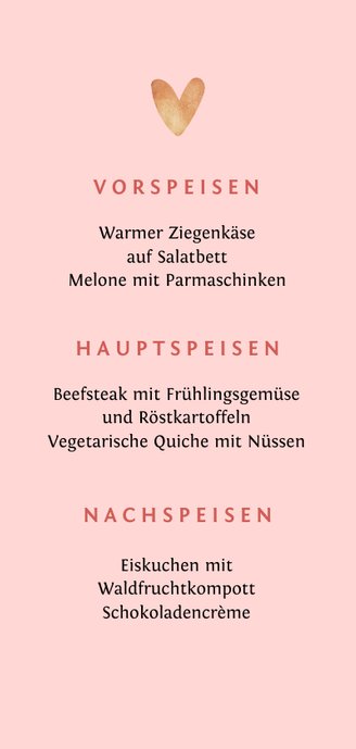 Speisekarte Taufe botanischer Aquarelllook Foto Rückseite