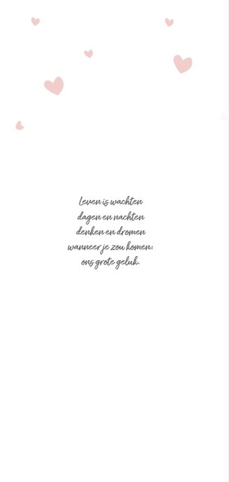 Staand roze met witte hartjes 2
