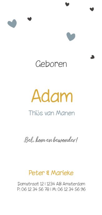 Trendy jeansblauwe hartjes 3