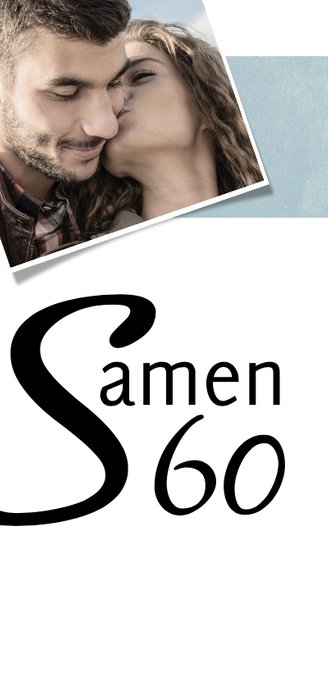 Trendy uitnodiging, samen 60 2