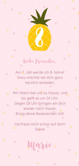 Tropische Einladung zum Kindergeburtstag Foto 3
