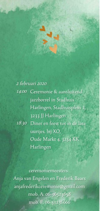 Trouwen aquarel en hartjescirkel 2