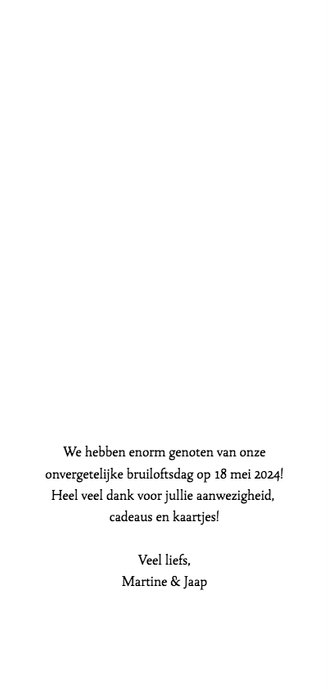 Trouwkaart handlettering bedankje met hart 3