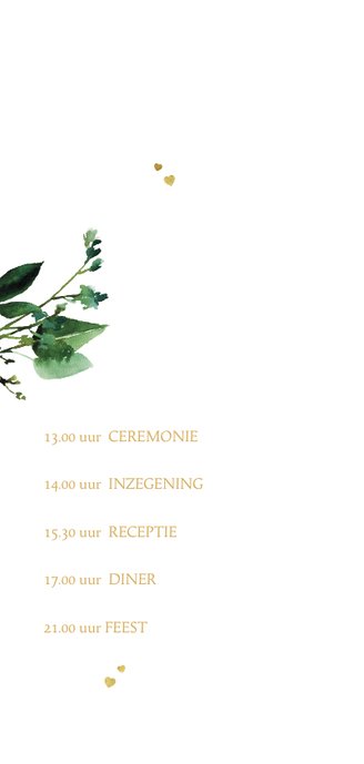 Trouwkaart met botanische elementen 2