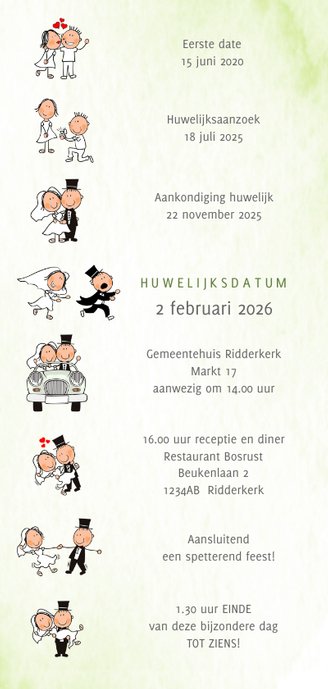 Trouwkaart met een verhaal Achterkant