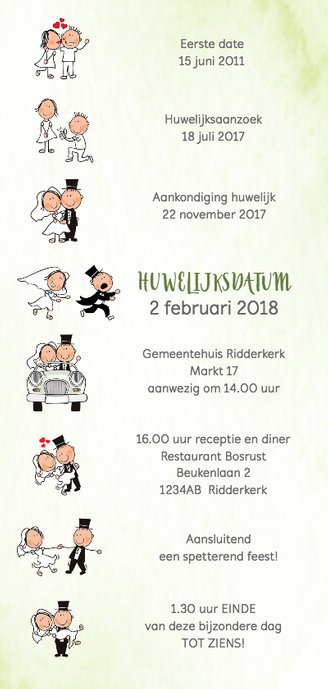 Trouwkaart met een verhaal Achterkant