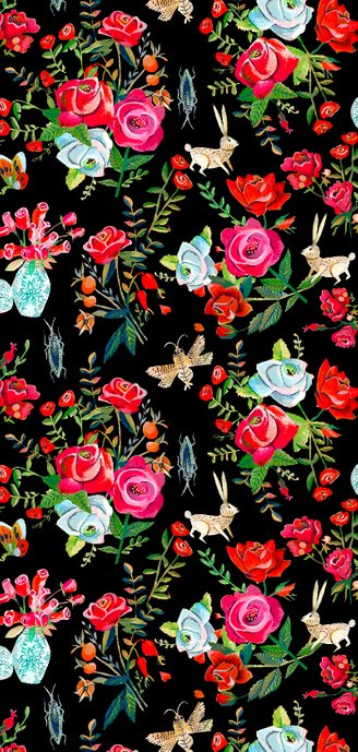 Trouwkaart rode en roze rozen Achterkant