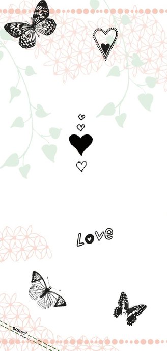 Trouwkaart Save the date met vlinders hartjes en fotokader 2