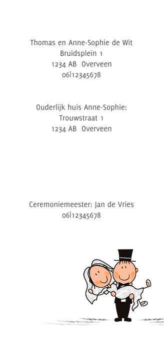 Trouwkaart trouwauto met bruidspaar 2