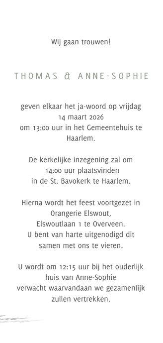 Trouwkaart trouwauto met bruidspaar 3