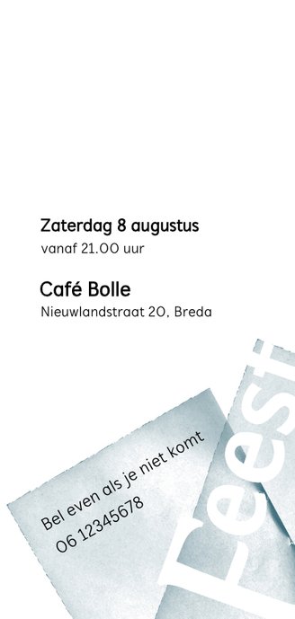 Uitnodiging 20 met foto en vlakken 3