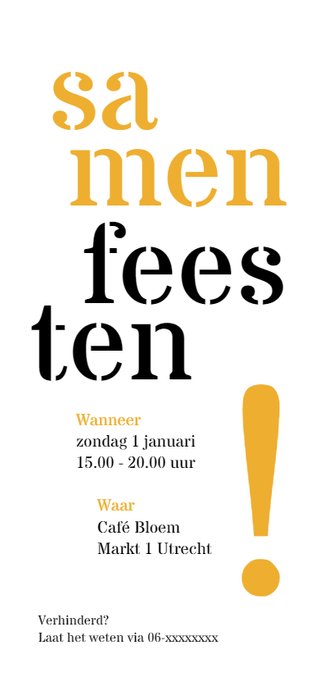 Uitnodiging 50 typografisch lang Achterkant
