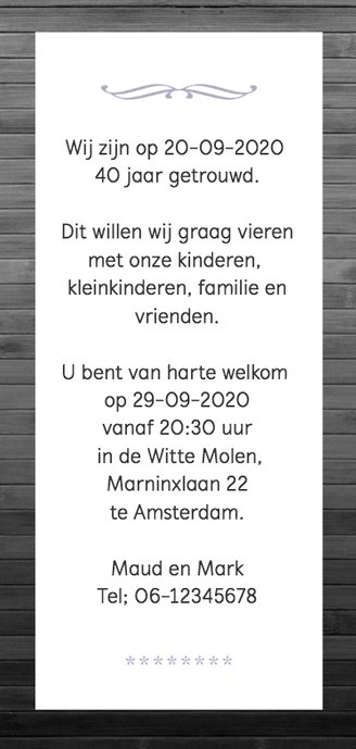 Uitnodiging feest label B RB 3
