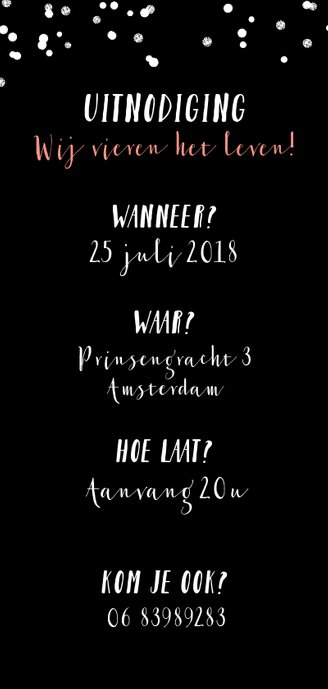 Uitnodiging feest verjaardag fotocollage film 3