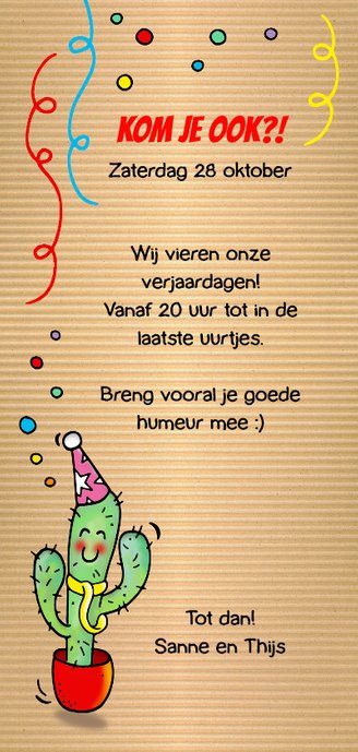 Uitnodiging Fiësta Cactus Achterkant