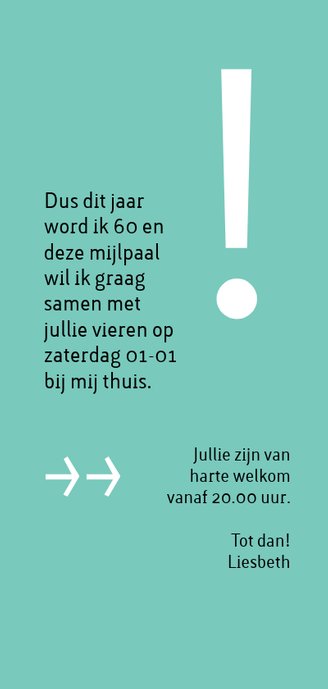 uitnodiging geboren 1960 lang dubbel 3