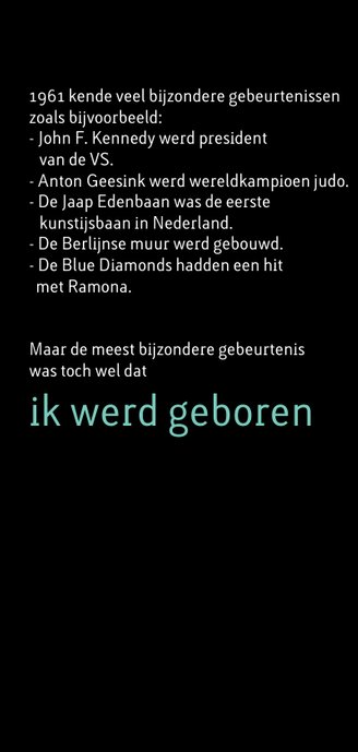 uitnodiging geboren 1961 lang dubbel 2