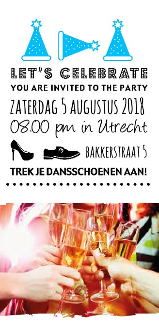 Uitnodiging 'Help Me Celebrate 50!' Achterkant