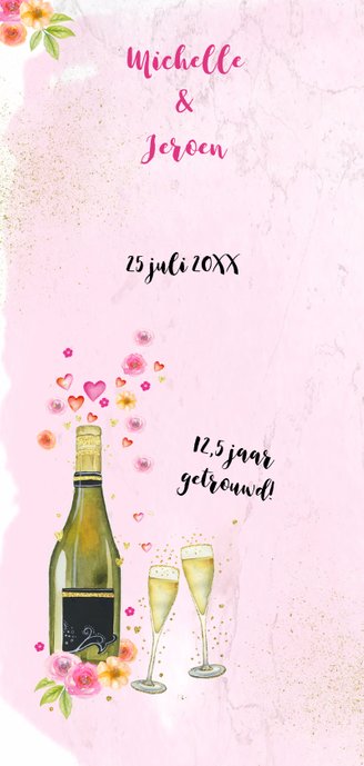 Uitnodiging huwelijksjubileum champagne 2