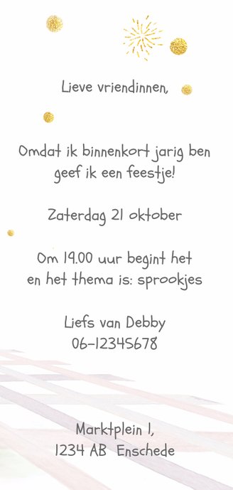Uitnodiging met thema sprookje 3
