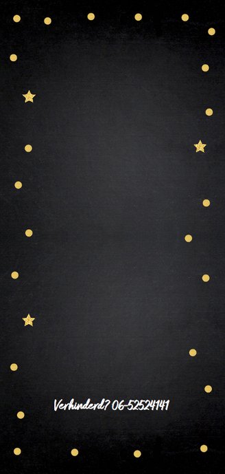 Uitnodiging verjaardag fotocollage goud confetti 2