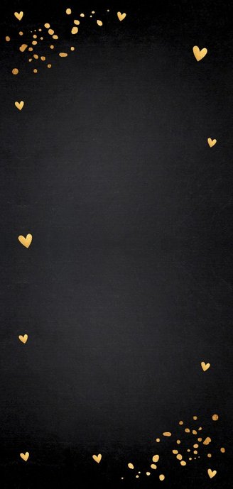 Valentijnskaart langwerpig foto goud confetti 2