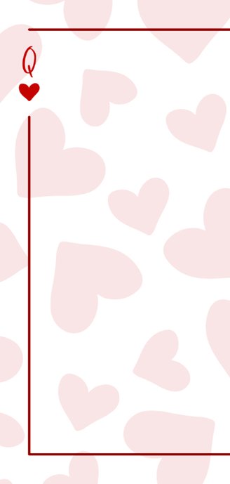 Valentijnskaart You are the queen of my heart met hartjes 2